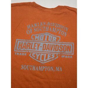 Harley Davidson Southhampton, Maine T-Shirt, Men's  XXL,  Orange V-Twin Graphic